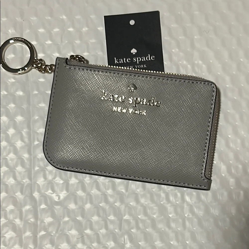Kate Spade Gray Card Holder/ Key chain